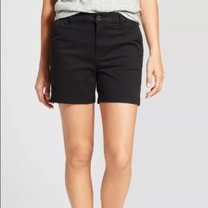 A New Day Chino Shorts Size 4 Black Color Stretch